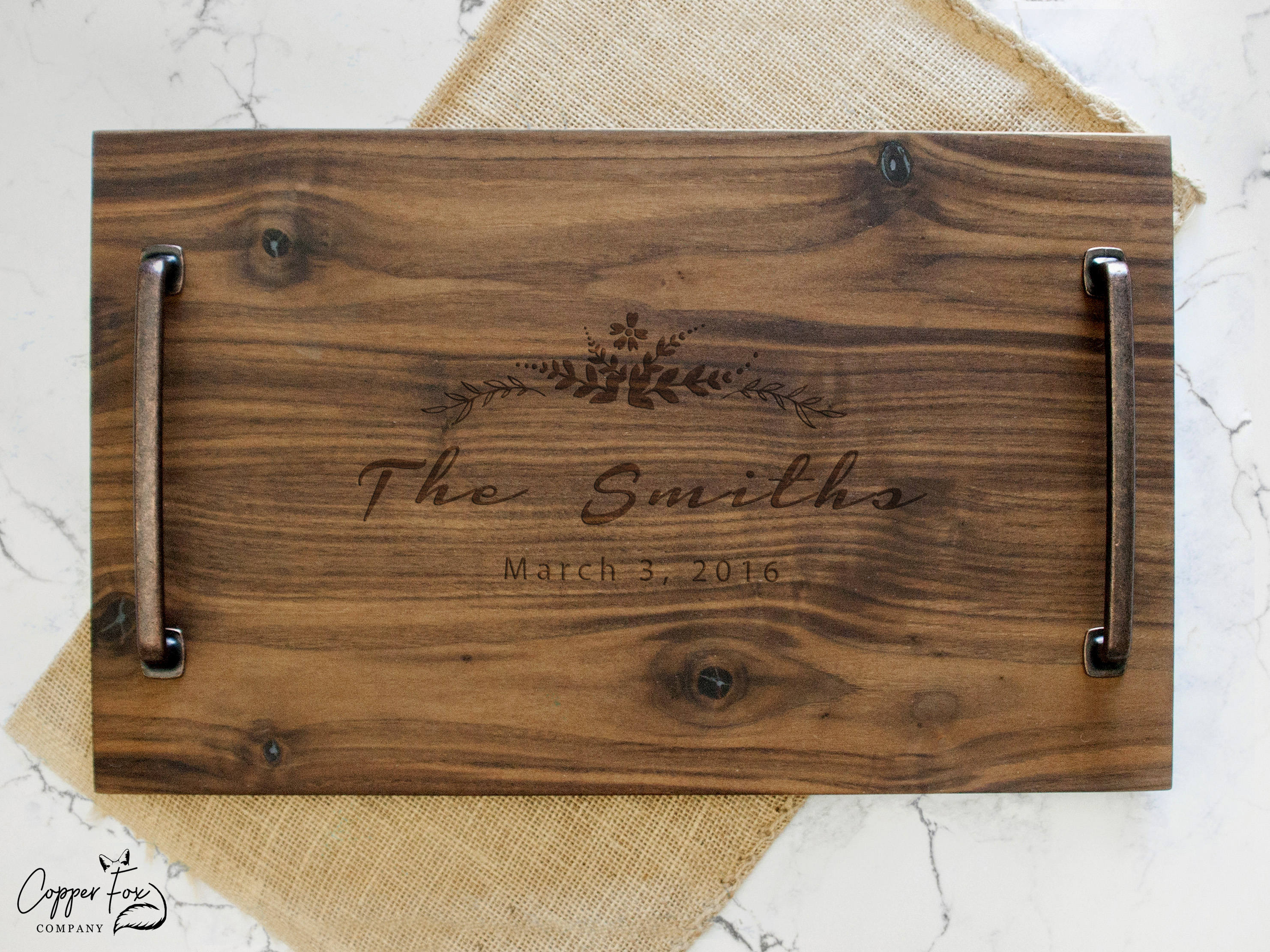 Personalized Wood Cutting Board/Serving Tray {Rectangle 17x11}