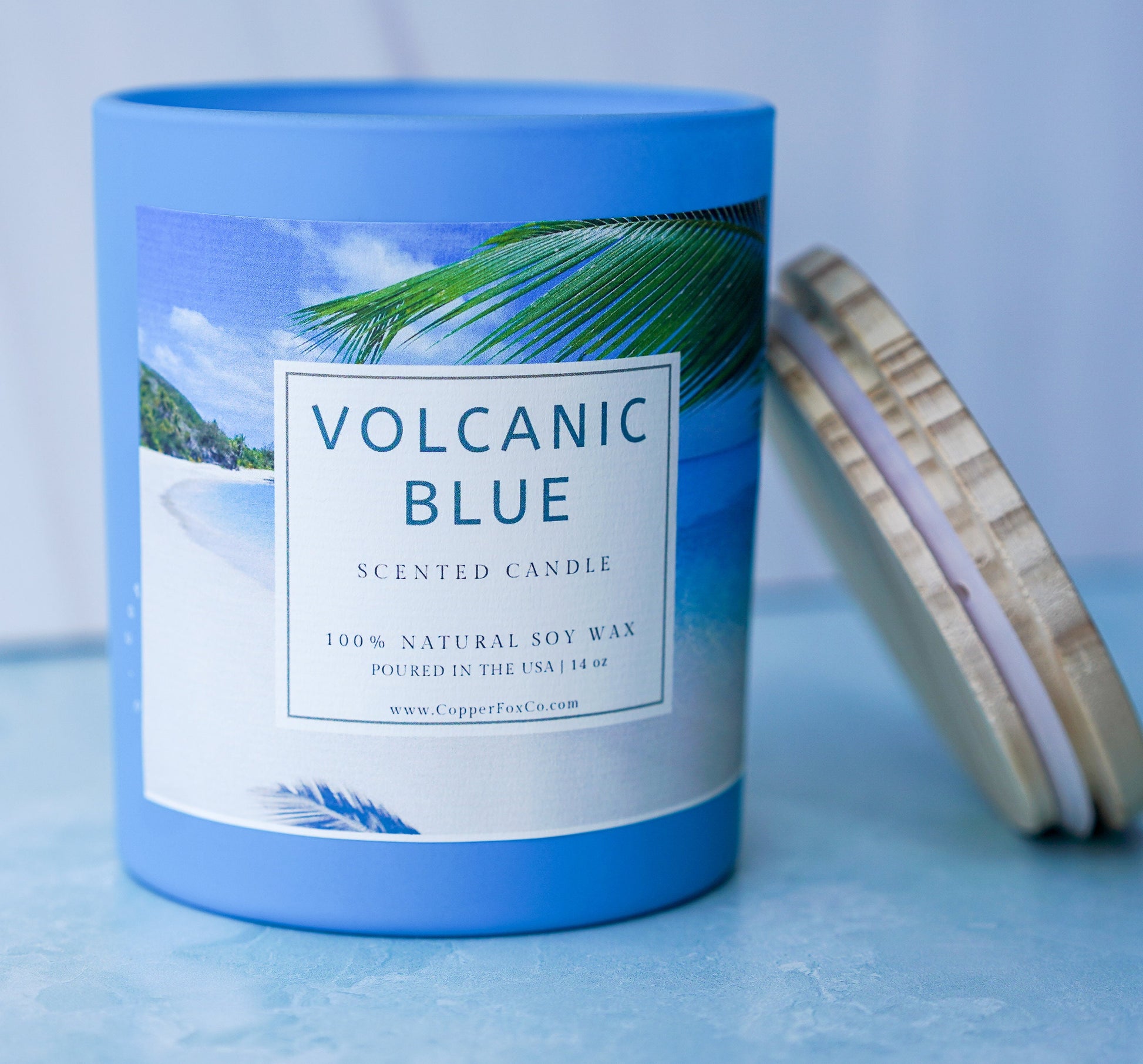 Luxury Volcanic Scented Candles 100% Soy Wax | Smells Like Tropical Fruit & Sweet Citrus | Summer Spring Candle Lemon Lime Orange 14 oz