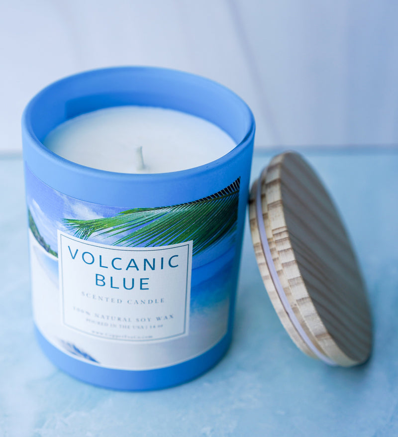 Luxury Volcanic Scented Candles 100% Soy Wax | Smells Like Tropical Fruit & Sweet Citrus | Summer Spring Candle Lemon Lime Orange 14 oz