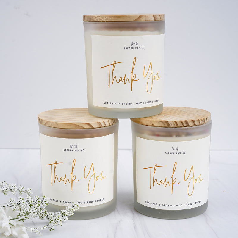 Thank you Candle | Thank You Gift | Business Thank You | Wedding Thank You | Hostess Gift | Soy Wax Candle Handmade Gift