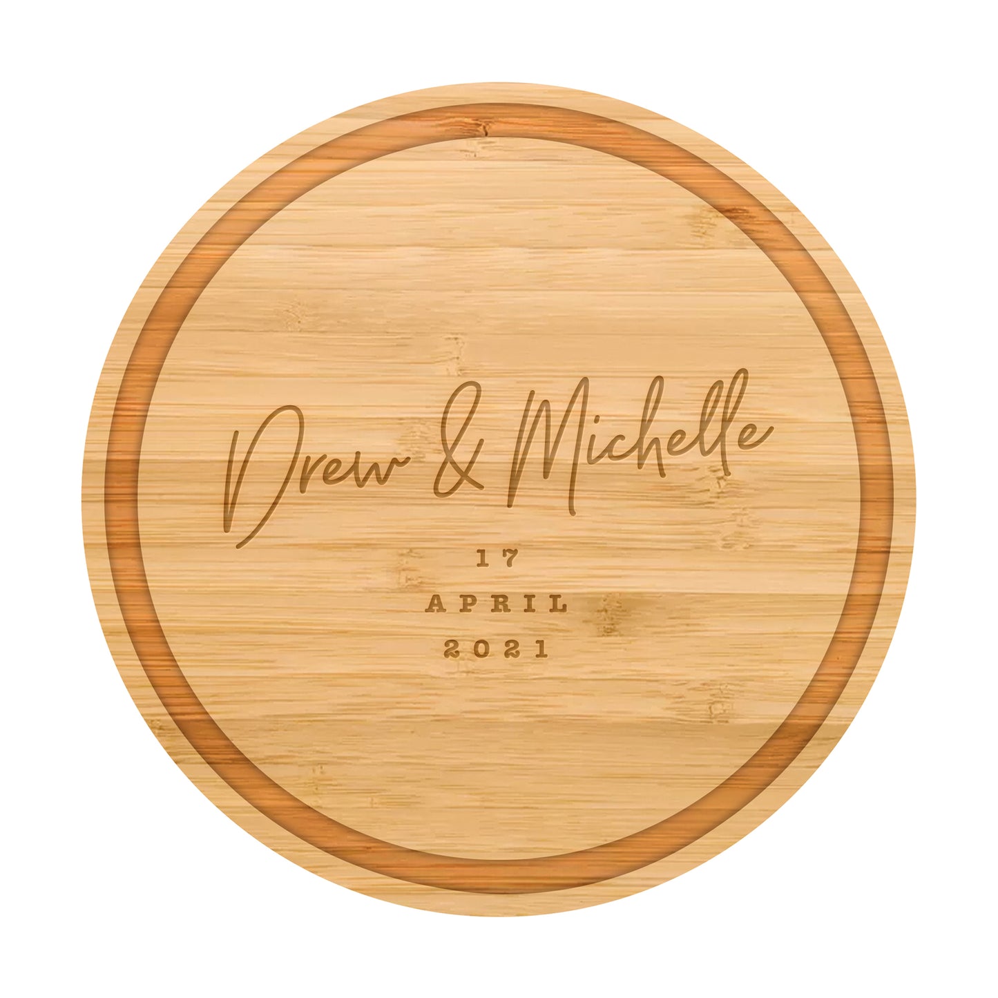 Personalized Cutting Board Cursive Engagement Names - 031