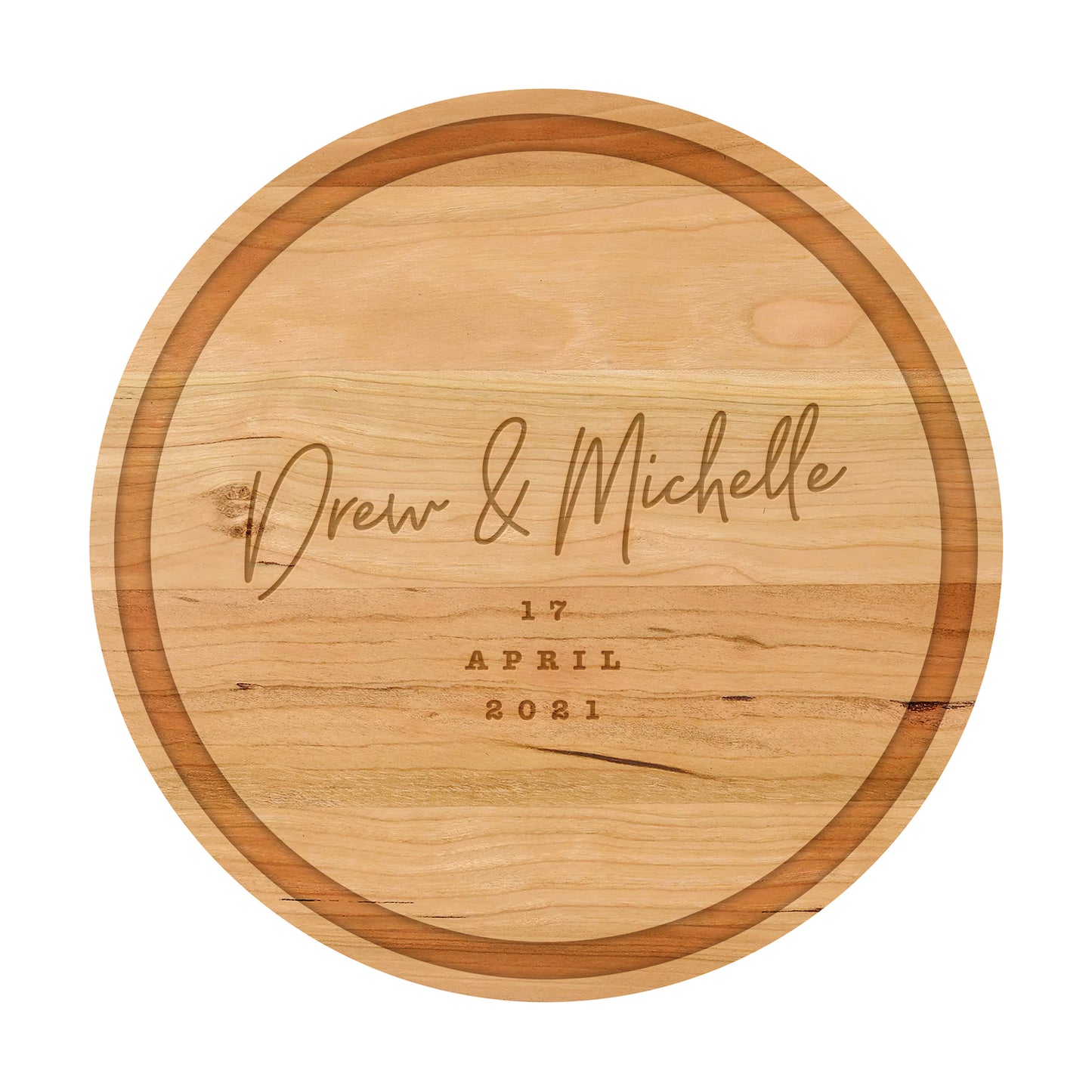 Personalized Cutting Board Cursive Engagement Names - 031