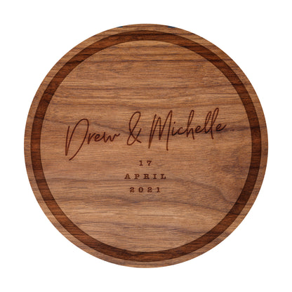 Personalized Cutting Board Cursive Engagement Names - 031