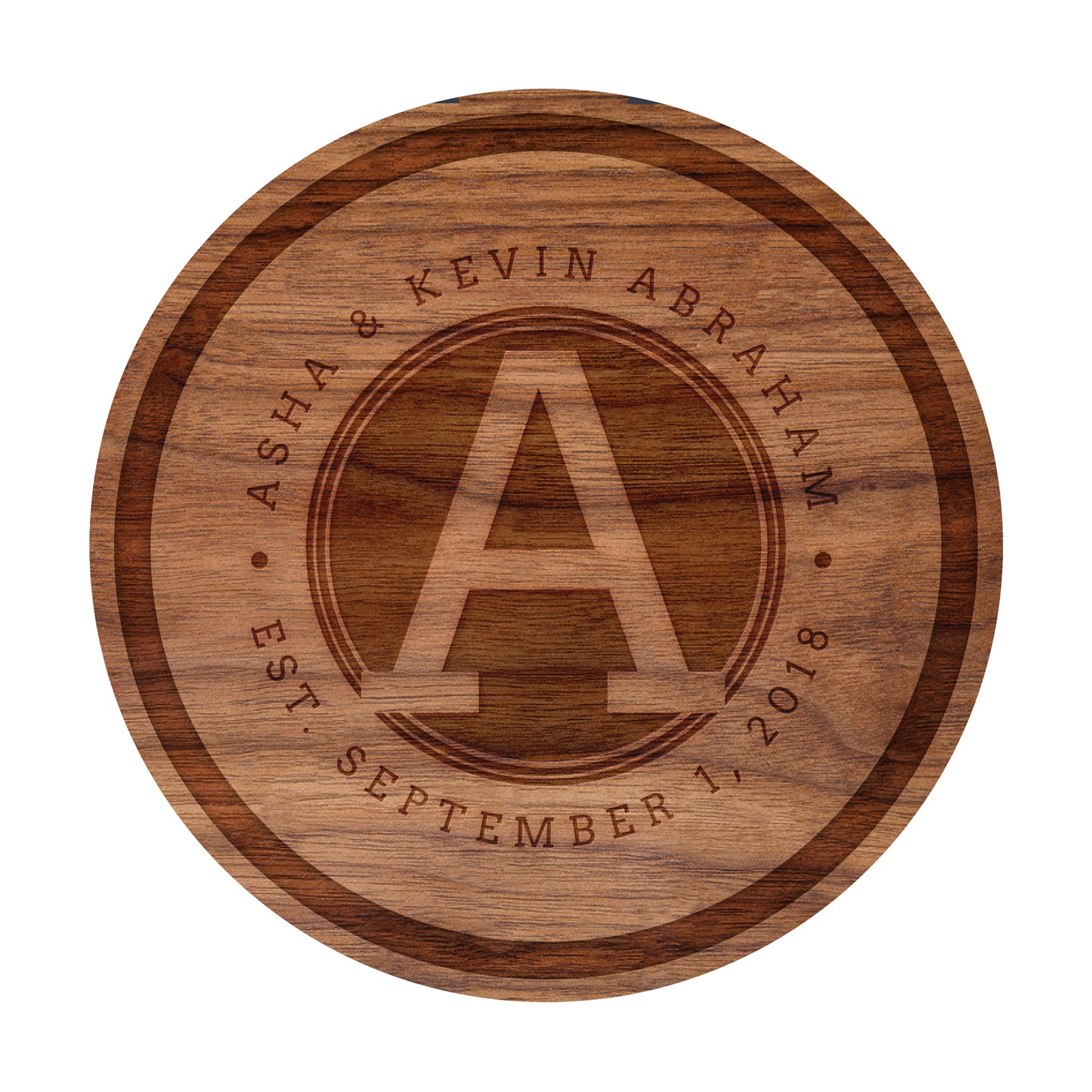 Rounded Monogram Cutting Board - 042