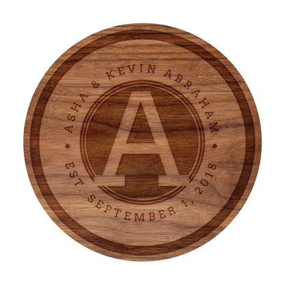 Rounded Monogram Cutting Board - 042