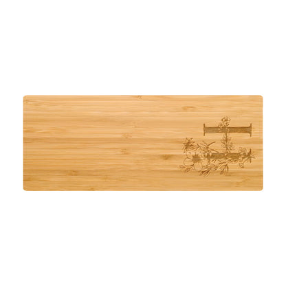 Personalized Cutting Board Floral Initial 062