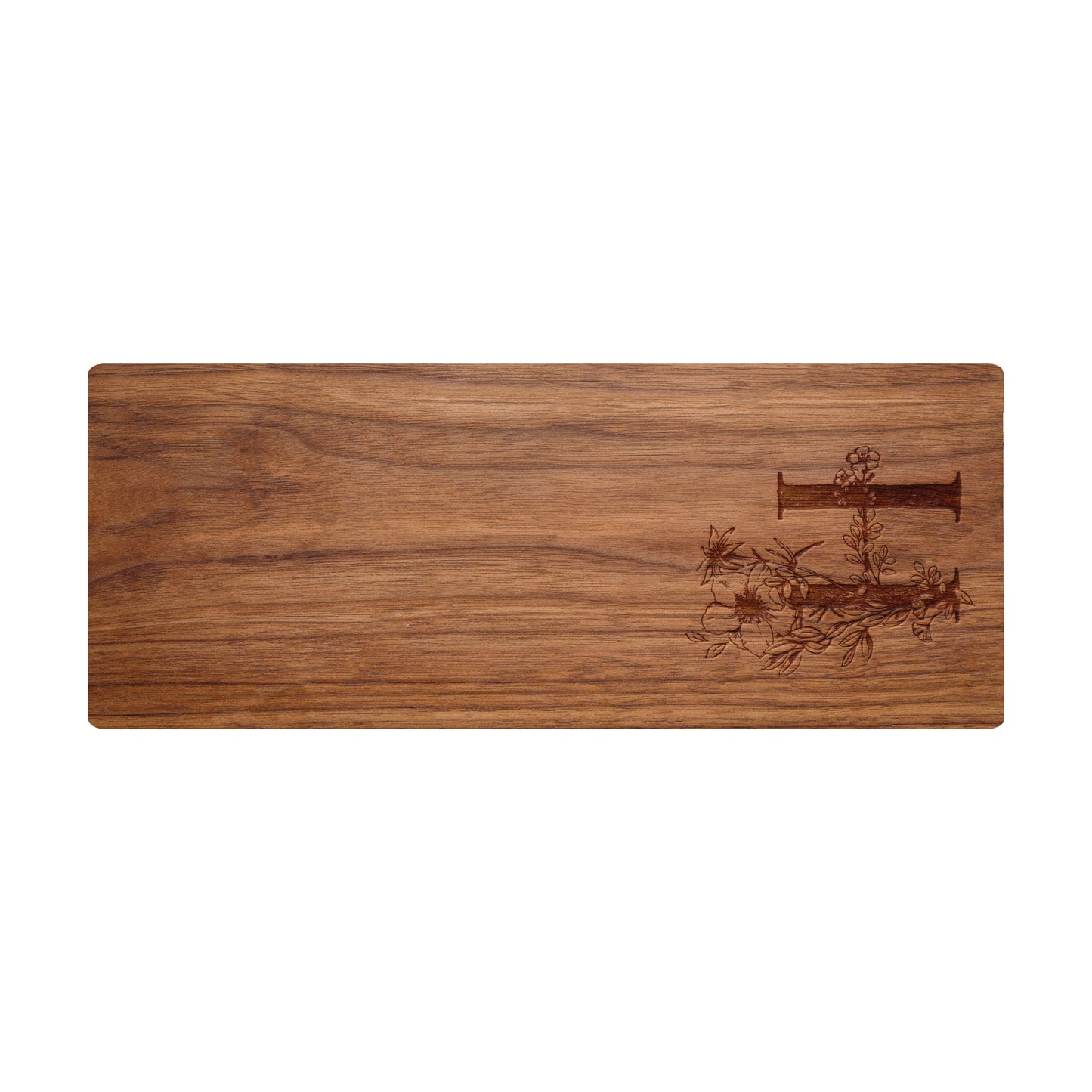 Personalized Cutting Board Floral Initial 062