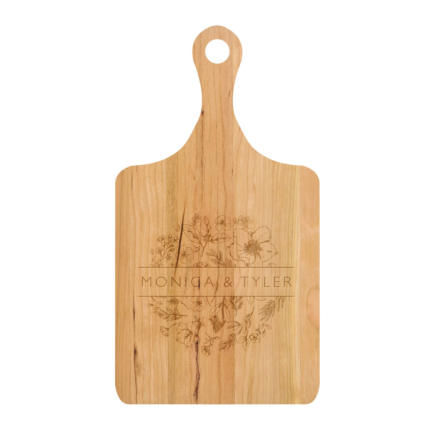 Round Floral Names Cutting Board - 063