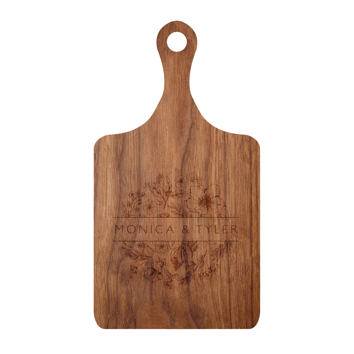 Round Floral Names Cutting Board - 063