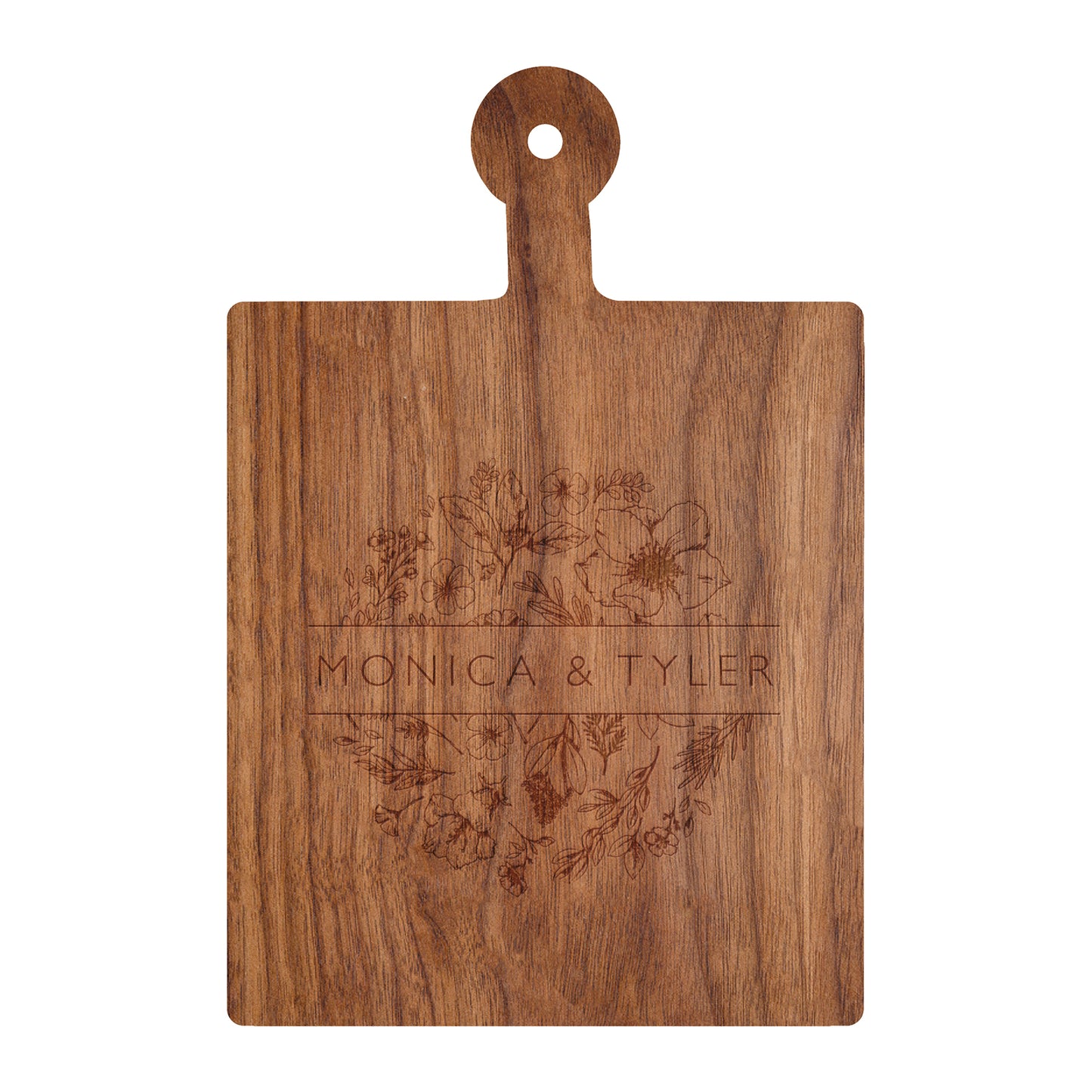 Round Floral Names Cutting Board - 063