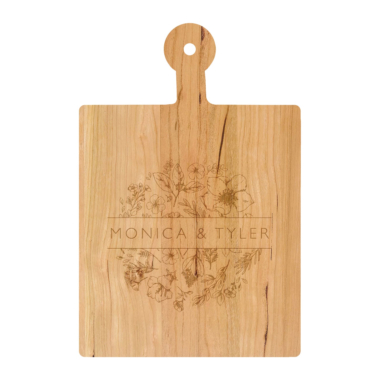 Round Floral Names Cutting Board - 063