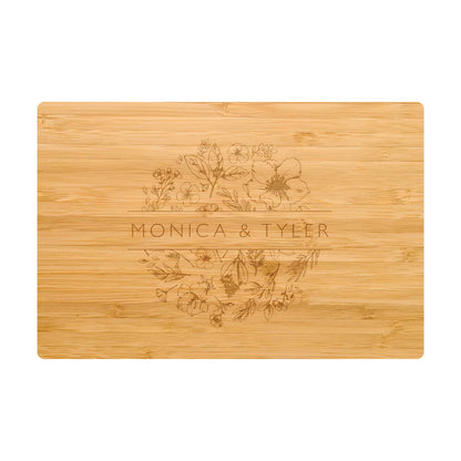 Round Floral Names Cutting Board - 063