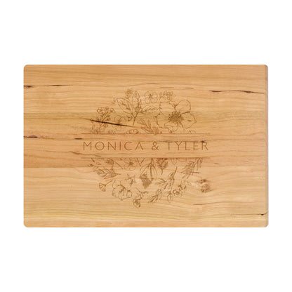 Round Floral Names Cutting Board - 063