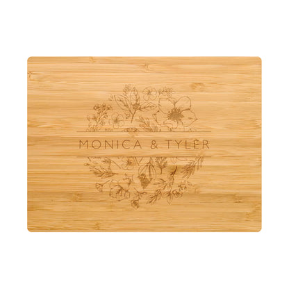 Round Floral Names Cutting Board - 063