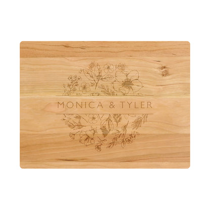 Round Floral Names Cutting Board - 063