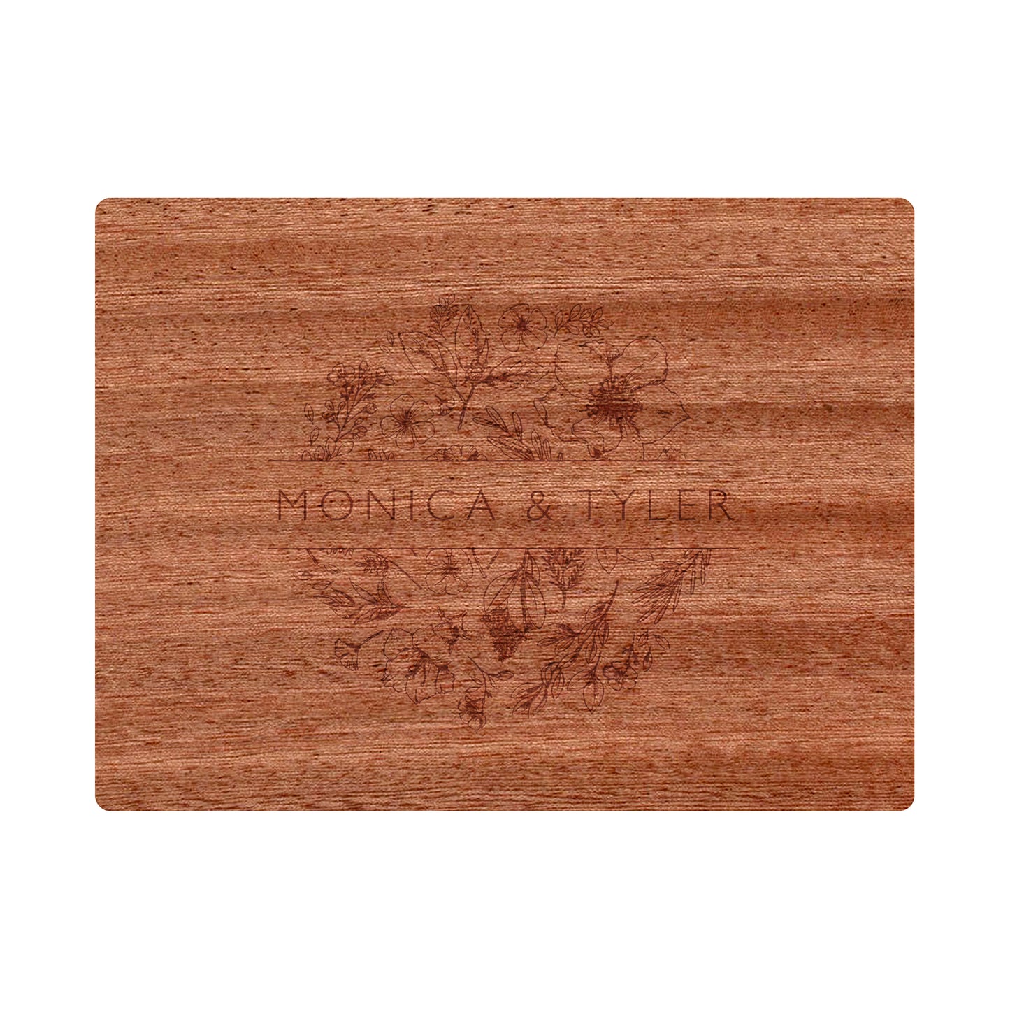 Round Floral Names Cutting Board - 063