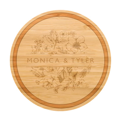 Round Floral Names Cutting Board - 063