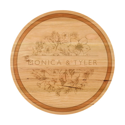 Round Floral Names Cutting Board - 063