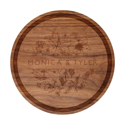 Round Floral Names Cutting Board - 063