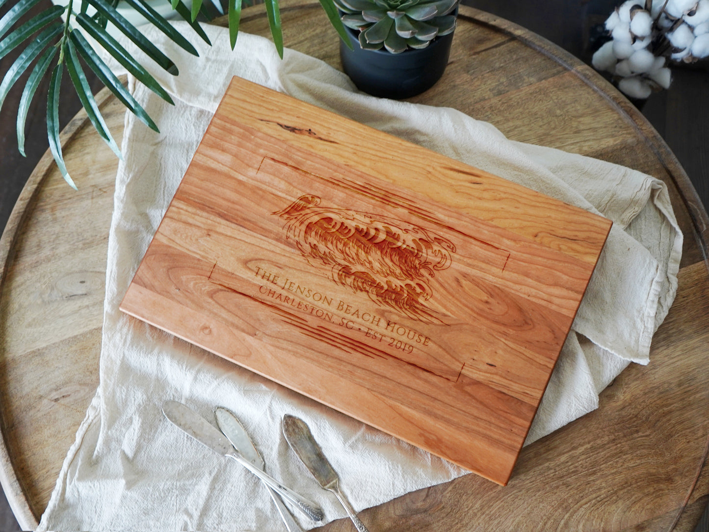 Beach Wave Personalized Cutting Board - 076