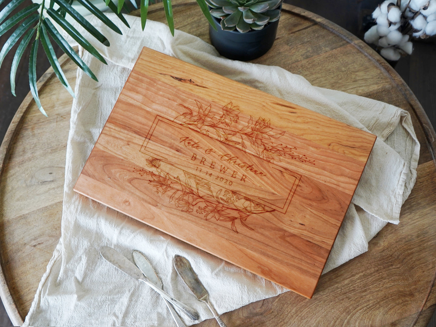 Whimsical Engagement Cutting Board - 082