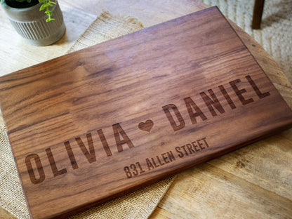 Personalized Cutting Board | Bold Names with Heart