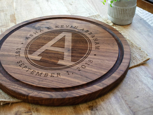 Rounded Monogram Cutting Board - 042