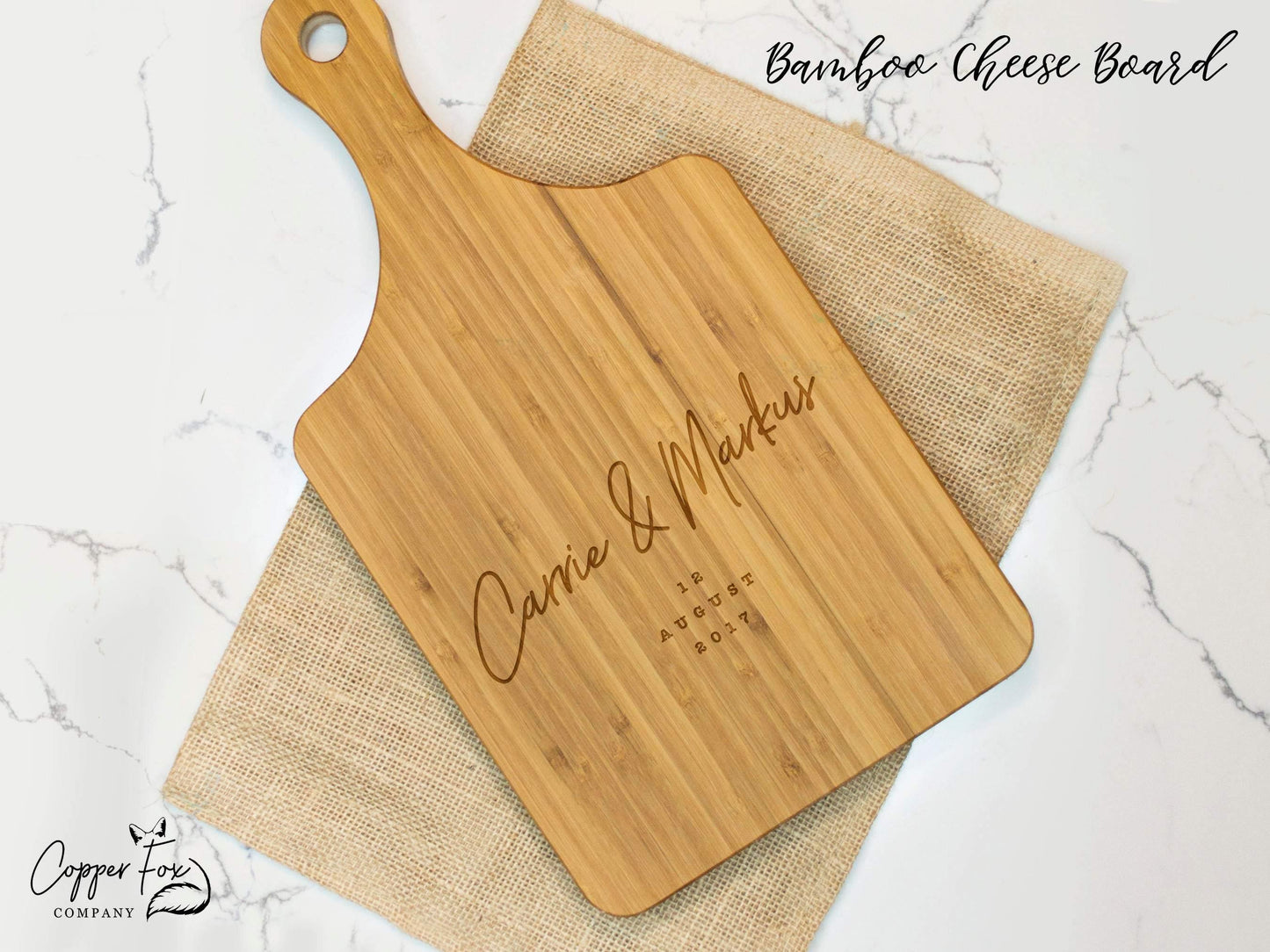 Personalized Cutting Board Cursive Engagement Names - 031