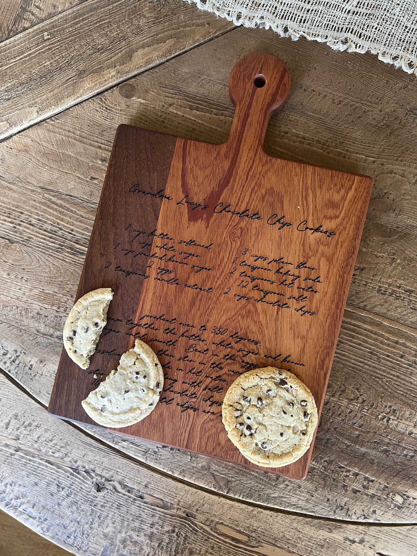 Handwritten Recipe Cutting Board Charcuterie Board with Family Recipe Engraved Handwritten recipe platter Personalized Recipe Cutting Board