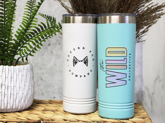 Personalized Tumbler with your Logo or Design Custom Printed logo on Tumbler - Stainless Steel Tumbler Dishwasher Safe Business owner gift