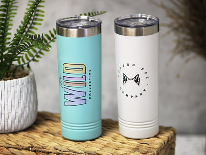 Personalized Tumbler with your Logo or Design Custom Printed logo on Tumbler - Stainless Steel Tumbler Dishwasher Safe Business owner gift