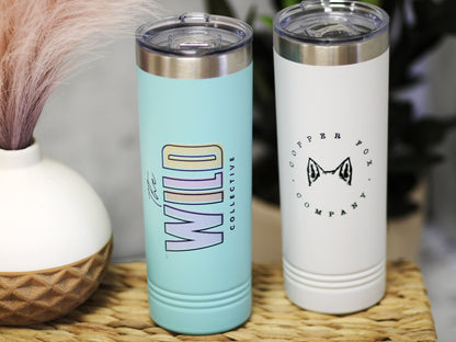 Personalized Tumbler with your Logo or Design Custom Printed logo on Tumbler - Stainless Steel Tumbler Dishwasher Safe Business owner gift