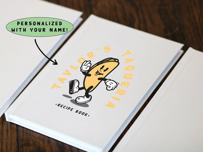 Personalized taco Recipe book journal Custom cook book Recipe binder hardback gift for her gift for friend taco lover gift taco book