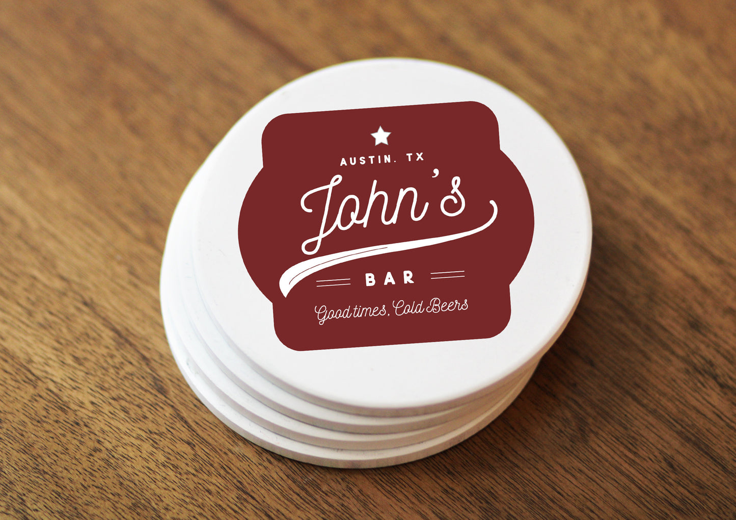 Personalized Bar Coasters Man Cave Gift Father's Day Gift for Dad Gift for Boyfriend Custom Coasters Ceramic Coasters Stone Coasters