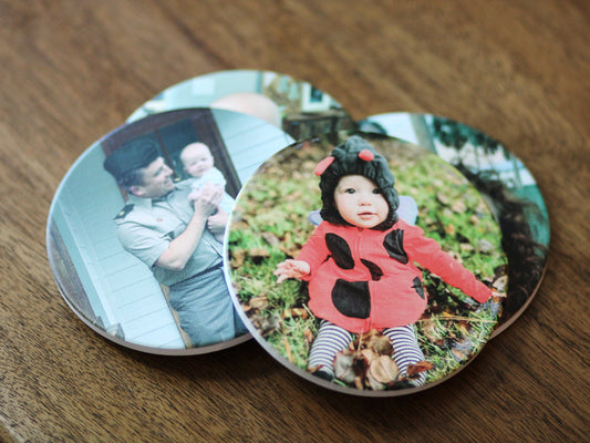 Personalized Photo Coaster Set - Ceramic Coasters Stone Coaster - personalized with photo - Gift for Dad Father's Day Gift