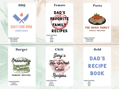 Dad's Cook Book Personalized Recipe Journal Chili Cook off Gift Personalized Gift for Him Gift for Dad Gift for Grandpa BBQ cook book