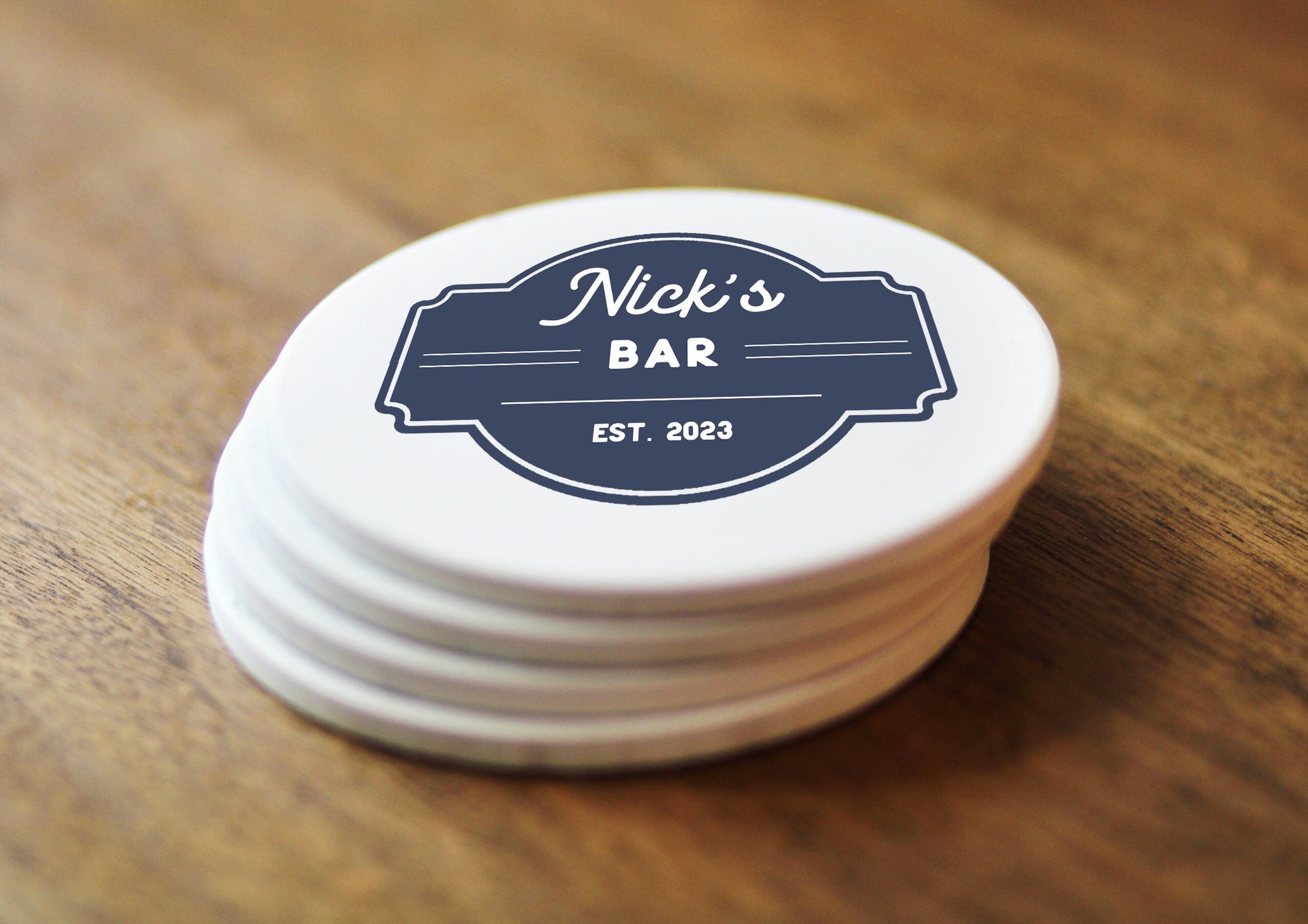 Personalized Bar Coasters Man Cave Gift Father's Day Gift for Dad Gift for Boyfriend Custom Coasters Ceramic Coasters Stone Coasters