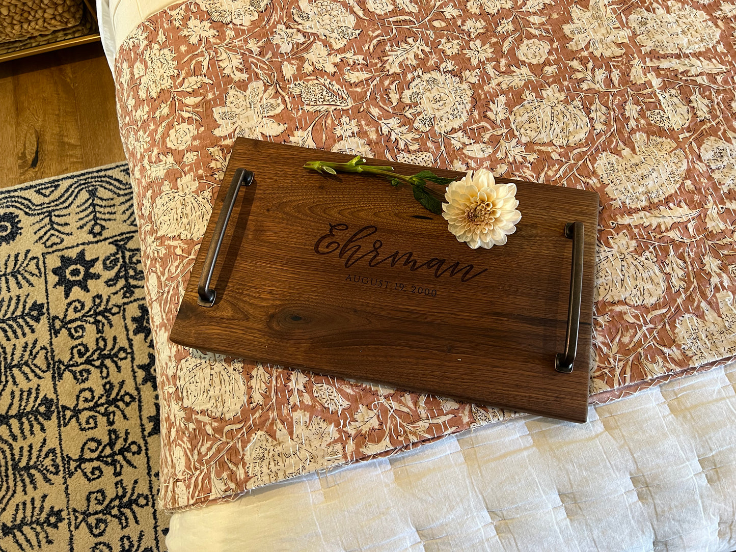 Modern Walnut Serving Tray - 008